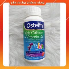 Canxi Ostelin Kids Kẹo Khủng Long 90 Viên - Vitamin D & Canxi Giúp Phát Triển Xương Răng Chắc Khỏe Cho Trẻ Từ 2 Tuổi, Xuất Xứ Úc