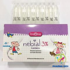 Muối Nebial 3% - Giúp Giữ Ẩm và Làm Sạch Mũi Hàng Ngày Cho Trẻ Sơ Sinh và Người Lớn - Sản Phẩm Chính Hãng