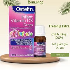 Vitamin D3 Ostelin 2.4ml - Bổ sung Vitamin D3 cho bé từ sơ sinh, giúp phát triển xương và tăng cường hệ miễn dịch.