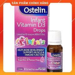 Vitamin D3 Ostelin 2.4ml - Bổ sung Vitamin D3 cho bé từ sơ sinh, giúp phát triển xương và tăng cường hệ miễn dịch.