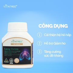 Viên Uống Vitatree Lung Detox - Thải Độc Phổi, Hỗ Trợ Sức Khỏe Hô Hấp Tự Nhiên từ Úc, Giải Pháp Vượt Trội Cho Phổi Khỏe Mạnh