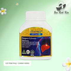 Viên uống thải độc gan Super Liver Detox Vitatree - Giải pháp tự nhiên cho sức khỏe gan, hỗ trợ thải độc và cải thiện chức năng gan tối ưu.