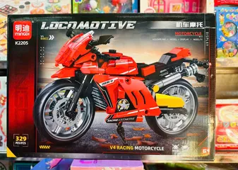 MINGDI K2205 Bộ lắp ráp mô hình xe motor phân khối lớn Locomotive V4 Racing Motorcycle