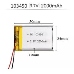 Pin Lipo Polymer 3.7V 2000mAh 103450 với Mạch Bảo Vệ - Nguồn Năng Lượng Tiện Lợi cho Thiết Bị Điện Tử, Drone và Dự Án DIY