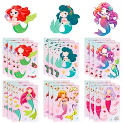 [BỘ 6 TỜ] Sticker Nàng Tiên Cá Công Chúa Thay Đổi Khuôn Mặt - Tương Tác Cha Mẹ & Bé