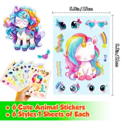 [BỘ 6 TỜ] Sticker Pony Cầu Vồng – Sáng Tạo Cá Tính Cho Bé