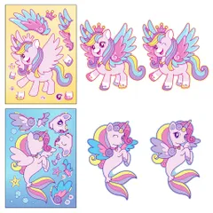 [BỘ 6 TỜ] Sticker Pony Cầu Vồngh - Chống Thấm Nước DIY