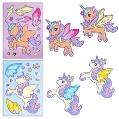 [BỘ 6 TỜ] Sticker Pony Cầu Vồngh - Chống Thấm Nước DIY