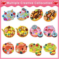Bộ 6 miếng sticker dán bánh dounut xinh xắn đáng yêu cho bé tập chơi phát triển DIY