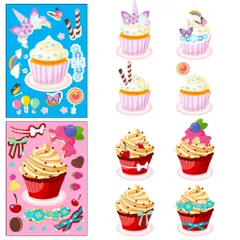 Bộ 6 sticker xem ly độc đáo dễ thương cho bé tập tư duy giải trí