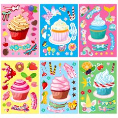 Bộ 6 sticker xem ly độc đáo dễ thương cho bé tập tư duy giải trí