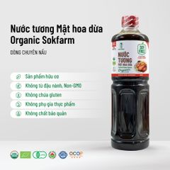 Nước Tương Mật Hoa Dừa Hữu Cơ Sokfarm - Umami Tự Nhiên 1 Lít, Không Đậu Nành, Giảm Muối, Gluten Free, Thực Phẩm An Toàn Cho Bữa Ăn