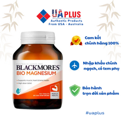 Viên uống Blackmores Bio Magnesium 100 viên - Hỗ trợ cơ bắp, sức khỏe tim và hệ thần kinh - Sản phẩm nhập khẩu chính ngạch từ Úc