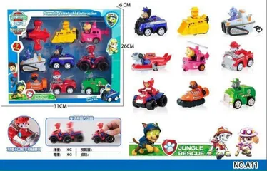 Bộ 9 Xe Đồ Chơi Jungle Rescue Đội Chó Cứu Hộ 999 A11 - Đồ Chơi Trẻ Em Phát Triển Tư Duy và Kỹ Năng Sáng Tạo