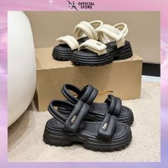 Dép Sandal Quai Ngang Đính Đá Cao 6cm - Phong Cách Năng Động và Thời Trang cho Nữ - Hút Mắt và Đẳng Cấp