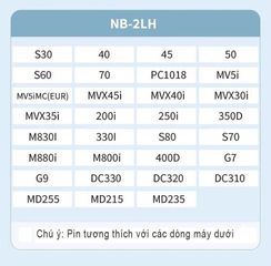 PIN MÁY ẢNH CANON NB-2L (NB-2LH) - Dung lượng lớn, tương thích Canon 350D, 400D, G7, G9, S50, S60, S70, S80 - Phụ kiện chụp ảnh lý tưởng