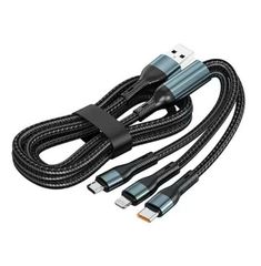 Cáp Sạc Nhanh Đa Năng 3 Trong 1 - Tích Hợp Micro USB, Lightning, USB Type-C, Hỗ Trợ Sạc Nhanh 100W Cho Tất Cả Thiết Bị