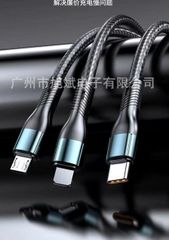 Cáp Sạc Nhanh Đa Năng 3 Trong 1 - Tích Hợp Micro USB, Lightning, USB Type-C, Hỗ Trợ Sạc Nhanh 100W Cho Tất Cả Thiết Bị