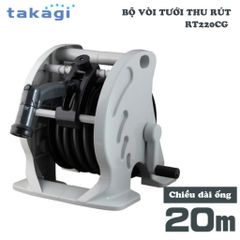 Bộ vòi thu rút tưới vườn Takagi Mercury 2 Twister 20m RT220CG - Dụng cụ tưới cây đa năng, tiết kiệm không gian, 4 chế độ phun linh hoạt