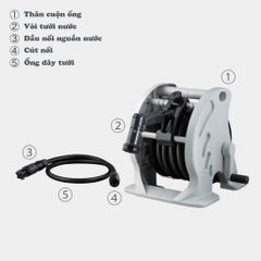 Bộ vòi thu rút tưới vườn Takagi Mercury 2 Twister 20m RT220CG - Dụng cụ tưới cây đa năng, tiết kiệm không gian, 4 chế độ phun linh hoạt