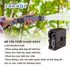 Bộ vòi tưới cây 15m NANO NEXT Takagi RM1215BR - Tiện ích tưới cây với 4 chế độ điều chỉnh, bền bỉ, dễ sử dụng cho khu vườn xanh mát