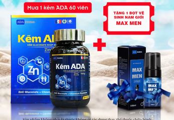 Kẽm ADA 60 viêntặng kèm bọt vệ sinh hương nước hoa, hàng date mới