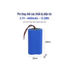 PIN SẠC 18650 3.7V 4400mAh JACK 2.54 (2 CELL), THÍCH HỢP CHO LOA BLUETOOTH, ĐÈN LED MẶT TRỜI, MICRO KARAOKE, CÓ JACK CẮM 2.54 TIỆN DỤNG
