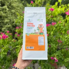Đường hoa dừa hữu cơ Sokfarm 1kg - Đường ngọt tự nhiên, hấp thu chậm, bổ dưỡng, thay thế đường mía, sức khỏe gia đình.