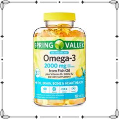 Dầu cá hương chanh Spring Valley Omega 3 2000mg 120 viên - dii.