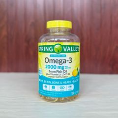 Dầu cá hương chanh Spring Valley Omega 3 2000mg 120 viên - dii.