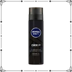 Gel cạo râu Nivea Men Deep Clean 200ml - Bảo vệ da, Giảm kích ứng, Công nghệ Skin Guard, Chăm sóc & Cảm giác sạch sẽ sau khi cạo
