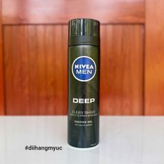 Gel cạo râu Nivea Men Deep Clean 200ml - Bảo vệ da, Giảm kích ứng, Công nghệ Skin Guard, Chăm sóc & Cảm giác sạch sẽ sau khi cạo