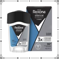 Lăn Khử Mùi Nam Rexona Clinical Protection Clean Scent 45ml - Kiểm Soát Mồ Hôi Hiệu Quả 96 Giờ, Hương Tươi Mát Suốt Ngày