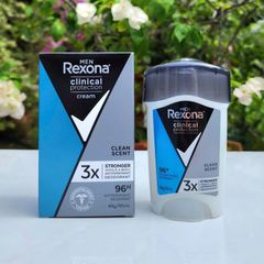Lăn Khử Mùi Nam Rexona Clinical Protection Clean Scent 45ml - Kiểm Soát Mồ Hôi Hiệu Quả 96 Giờ, Hương Tươi Mát Suốt Ngày