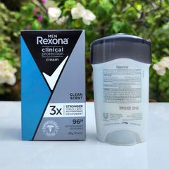Lăn Khử Mùi Nam Rexona Clinical Protection Clean Scent 45ml - Kiểm Soát Mồ Hôi Hiệu Quả 96 Giờ, Hương Tươi Mát Suốt Ngày
