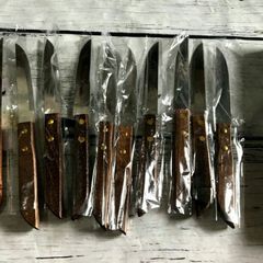 Hộp 12 Cây Dao Bếp Cán Gỗ Mũi Bầu/Mũi Nhọn Inox - Dao Gọt Trái Cây Siêu Bén, Dụng Cụ Nhà Bếp Chất Lượng Cao