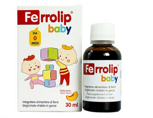 Sắt Nước Ferrolip Baby 30ml - Bổ Sung Sắt Dạng Nhỏ Giọt Cho Trẻ Sơ Sinh, Hấp Thu Tốt, Dễ Uống, Không Gây Táo Bón