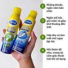 Xịt khử mùi chân và giày Scholl Fresh Step của Đức 150ml