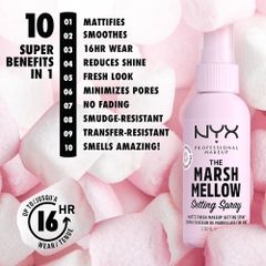 Xịt Khóa Trang Điểm NYX Professional Makeup Marshmellow 60ml - Giữ Lớp Trang Điểm Bền Lâu, Hương Kẹo Dẻo Thoải Mái
