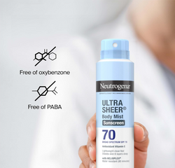 Xịt Chống Nắng Toàn Thân Neutrogena Ultra Sheer SPF 70 - Bảo Vệ Da Trước Tia UV, Cảm Giác Mát Mẻ, 141G