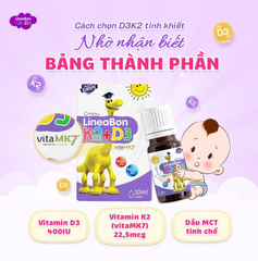 Vitamin K2D3 LineaBon Nhập Khẩu Chính Ngạch - Hỗ Trợ Phát Triển Xương Răng cho Bé, Dạng Nhỏ Giọt Dễ Dùng, Không Mùi Vị