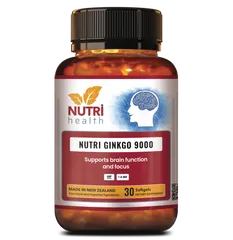 Viên Uống Bổ Não Nutri Ginkgo 9000mg - Hỗ Trợ Cải Thiện Trí Nhớ, Tăng Cường Tuần Hoàn Máu Não, 30 Viên từ New Zealand