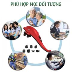 Máy massage cầm tay cá heo Nikio NK-178 - 7 đầu, không dây, pin sạc 1800mAh - Giải pháp giảm đau cơ, thư giãn toàn thân