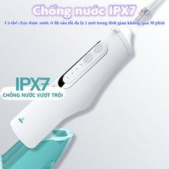 Máy tăm nước cầm tay Nikio NK-M209 - Pin sạc 1500mAh, 4 vòi phun, chế độ điều chỉnh áp lực 40-120 PSI, chống nước IPX7, tiện dụng và hiệu quả.