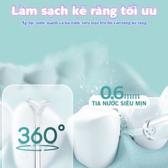 Máy tăm nước cầm tay Nikio NK-M209 - Pin sạc 1500mAh, 4 vòi phun, chế độ điều chỉnh áp lực 40-120 PSI, chống nước IPX7, tiện dụng và hiệu quả.