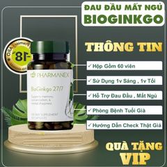Thực Phẩm Bảo Vệ Sức Khỏe Nuskin BioGinkgo 27/7 - Tăng Cường Trí Nhớ - Hộp 60 Viên Chiết Xuất Bạch Quả