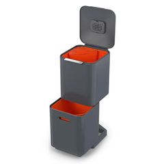Thùng Rác 2 Ngăn Joseph Joseph 30065 Totem Compact 40L - Thiết Kế Tiết Kiệm Không Gian, Chất Liệu Thép Chống Gỉ, Phù Hợp Với Nhựa Và Rác Thải Tái Chế