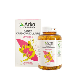 Viên uống dầu cá Arkopharma Omega 3 - Hỗ trợ sức khỏe tim mạch, 180 viên, bổ sung EPA và DHA tự nhiên