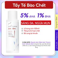 Toner Tẩy Tế Bào Chết Dịu Nhẹ GUO 120ml - AHA 5% & BHA 1% Cho Mẹ Bầu, Chăm Sóc Da Nhạy Cảm, Làm Sạch, Se Khít Lỗ Chân Lông
