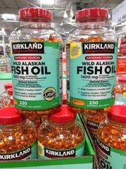 Dầu Cá Kirkland Wild Alaskan Fish Oil 1400Mg 230 Viên - Bổ Sung Omega-3 Hỗ Trợ Sức Khỏe Tim Mạch và Não Bộ Mỹ